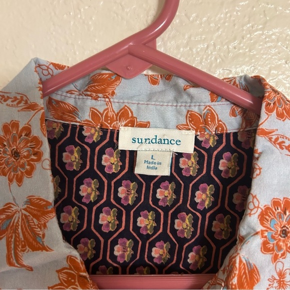 Sundance KalamarianOrange Floral Patchwork Blouse Cotton Size Large Boho - Picture 4 of 13